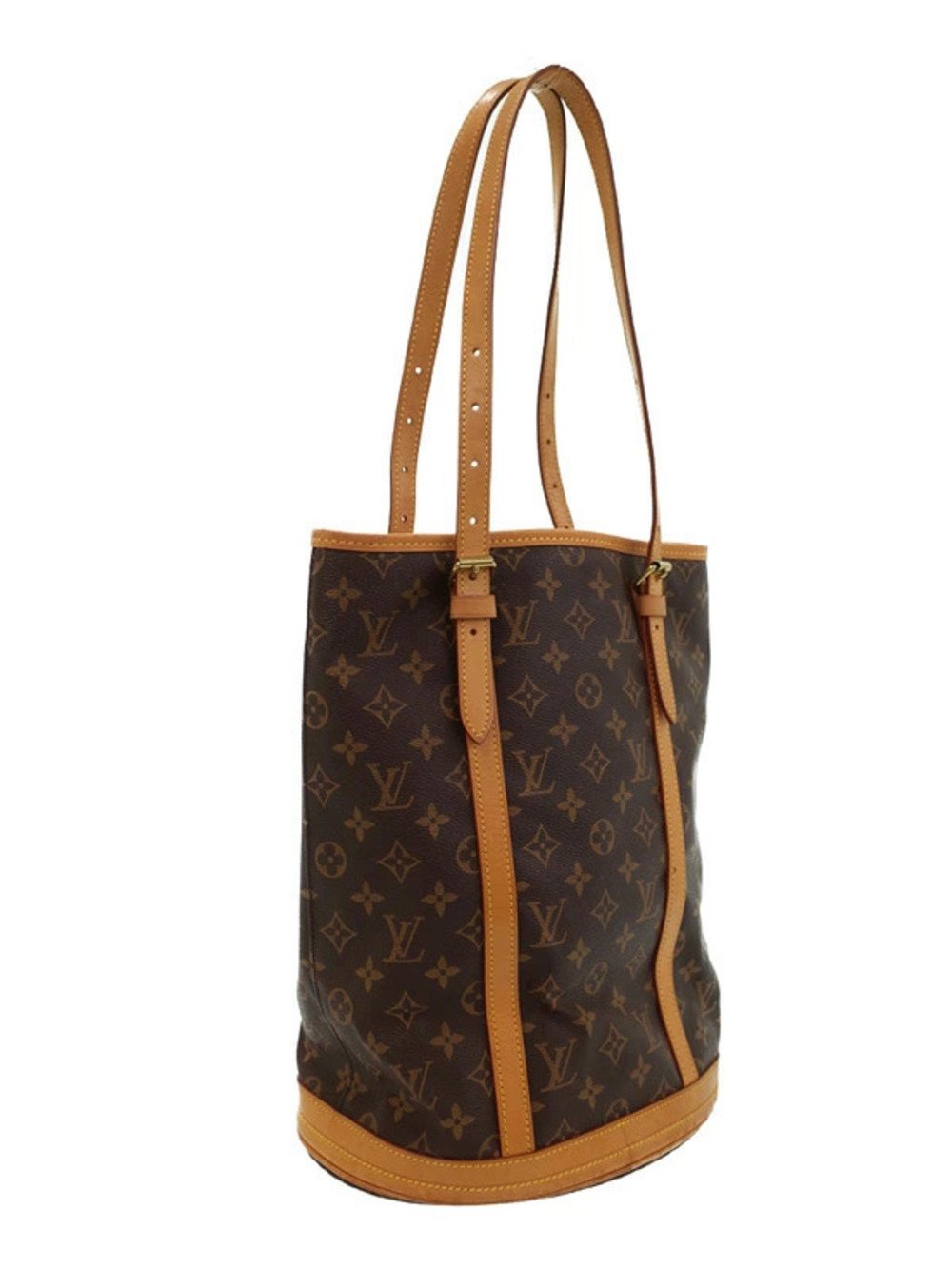 Louis Vuitton Monogram Shoulder Bucket Bag Brown
